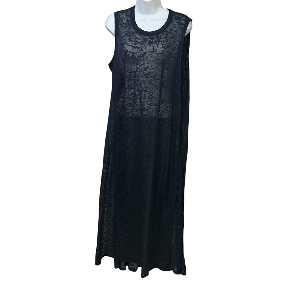 Calvin Klein Swimwear Womens Black Burnout Maxi Dress Cover Up CGMCG923 L/XL
